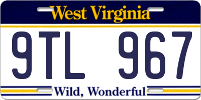 WV license plate 9TL967