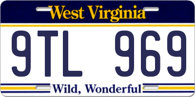 WV license plate 9TL969