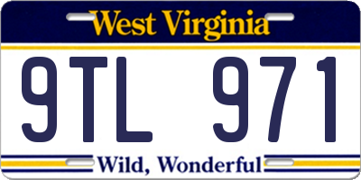 WV license plate 9TL971