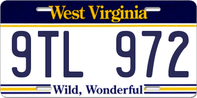 WV license plate 9TL972