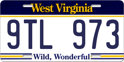 WV license plate 9TL973