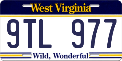 WV license plate 9TL977