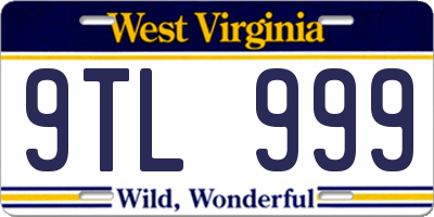 WV license plate 9TL999