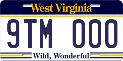 WV license plate 9TM000