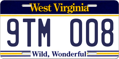WV license plate 9TM008