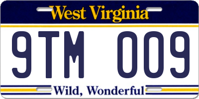 WV license plate 9TM009