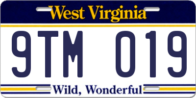WV license plate 9TM019