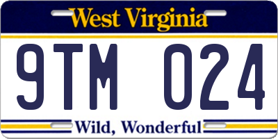 WV license plate 9TM024
