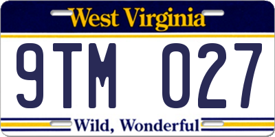 WV license plate 9TM027