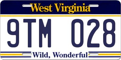 WV license plate 9TM028