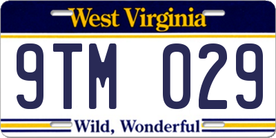 WV license plate 9TM029