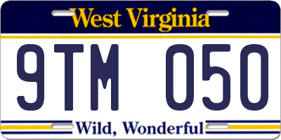 WV license plate 9TM050
