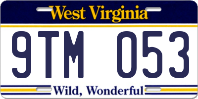 WV license plate 9TM053