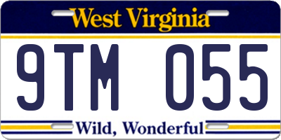 WV license plate 9TM055