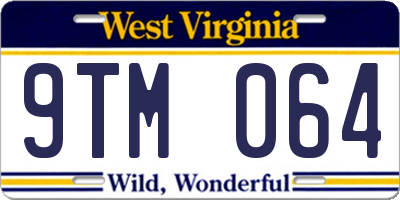 WV license plate 9TM064