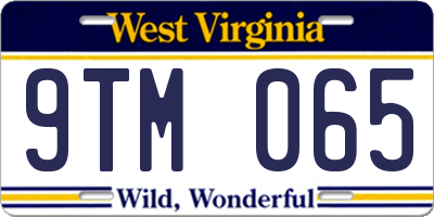 WV license plate 9TM065