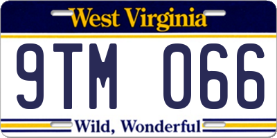 WV license plate 9TM066