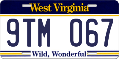 WV license plate 9TM067