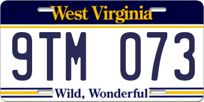 WV license plate 9TM073