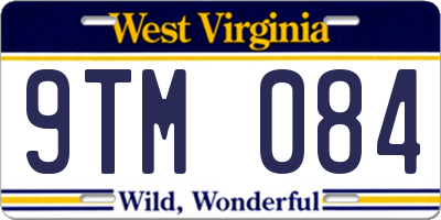 WV license plate 9TM084