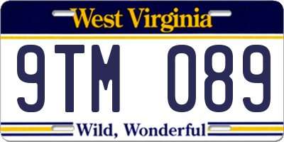 WV license plate 9TM089