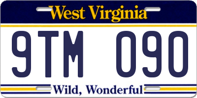 WV license plate 9TM090