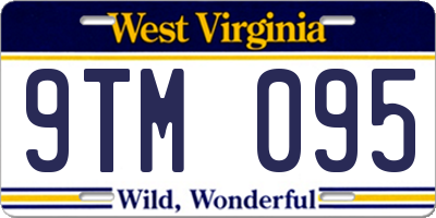 WV license plate 9TM095