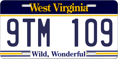 WV license plate 9TM109