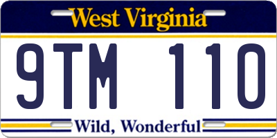 WV license plate 9TM110