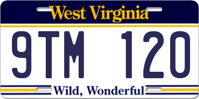 WV license plate 9TM120