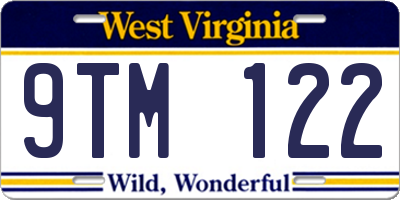 WV license plate 9TM122