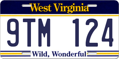 WV license plate 9TM124