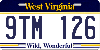 WV license plate 9TM126