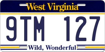 WV license plate 9TM127