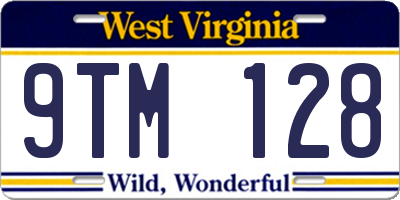 WV license plate 9TM128