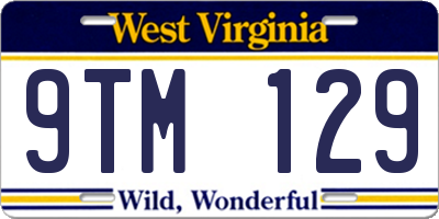 WV license plate 9TM129
