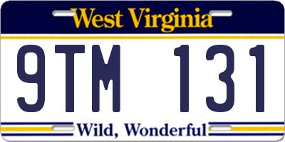WV license plate 9TM131