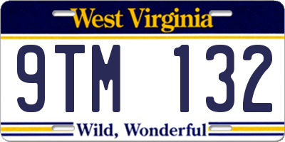 WV license plate 9TM132