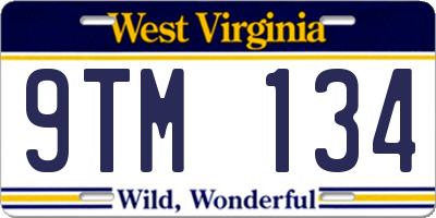 WV license plate 9TM134