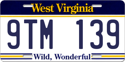 WV license plate 9TM139