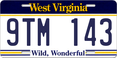 WV license plate 9TM143