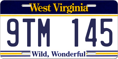 WV license plate 9TM145