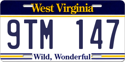 WV license plate 9TM147