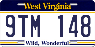 WV license plate 9TM148