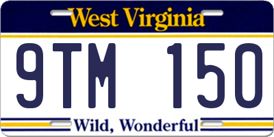 WV license plate 9TM150