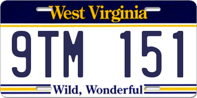 WV license plate 9TM151