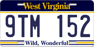 WV license plate 9TM152