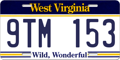 WV license plate 9TM153