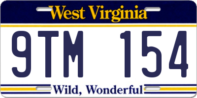 WV license plate 9TM154