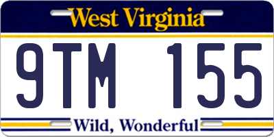 WV license plate 9TM155